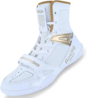 Men Women Wrestling Shoes, High Top Fighting Training Footwear Non-Slip Lightweight Powerlifting Bodybuilding Fitness Boots