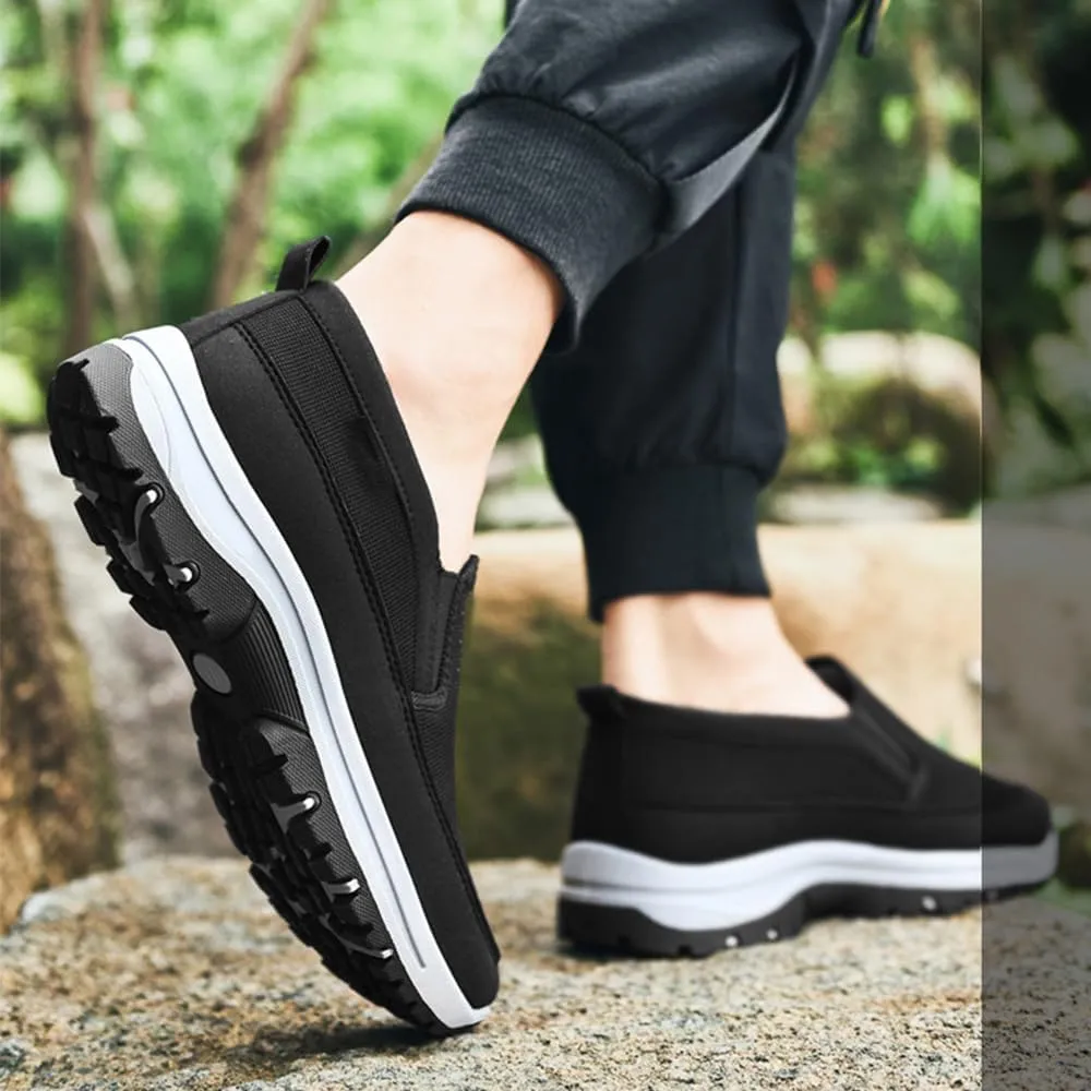 Men's Arch Support Slip-On Canvas Loafers, Lightweight Orthopedic Sneakers for Walking & Outdoor Hiking, Comfortable Casual Flats