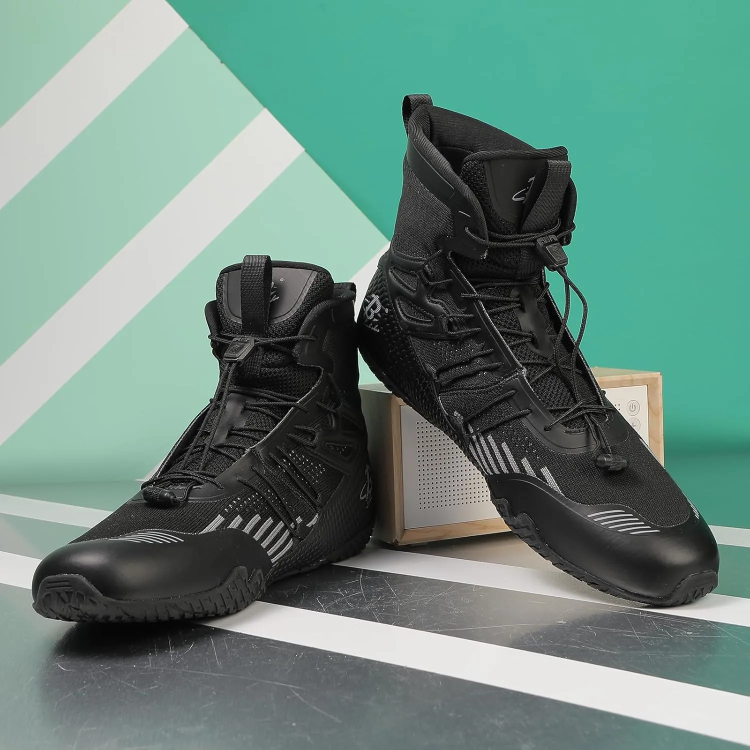 Men's Boxing Shoes Wrestling Shoes High Top Fitness Sneakers Fighting Shoes LS508