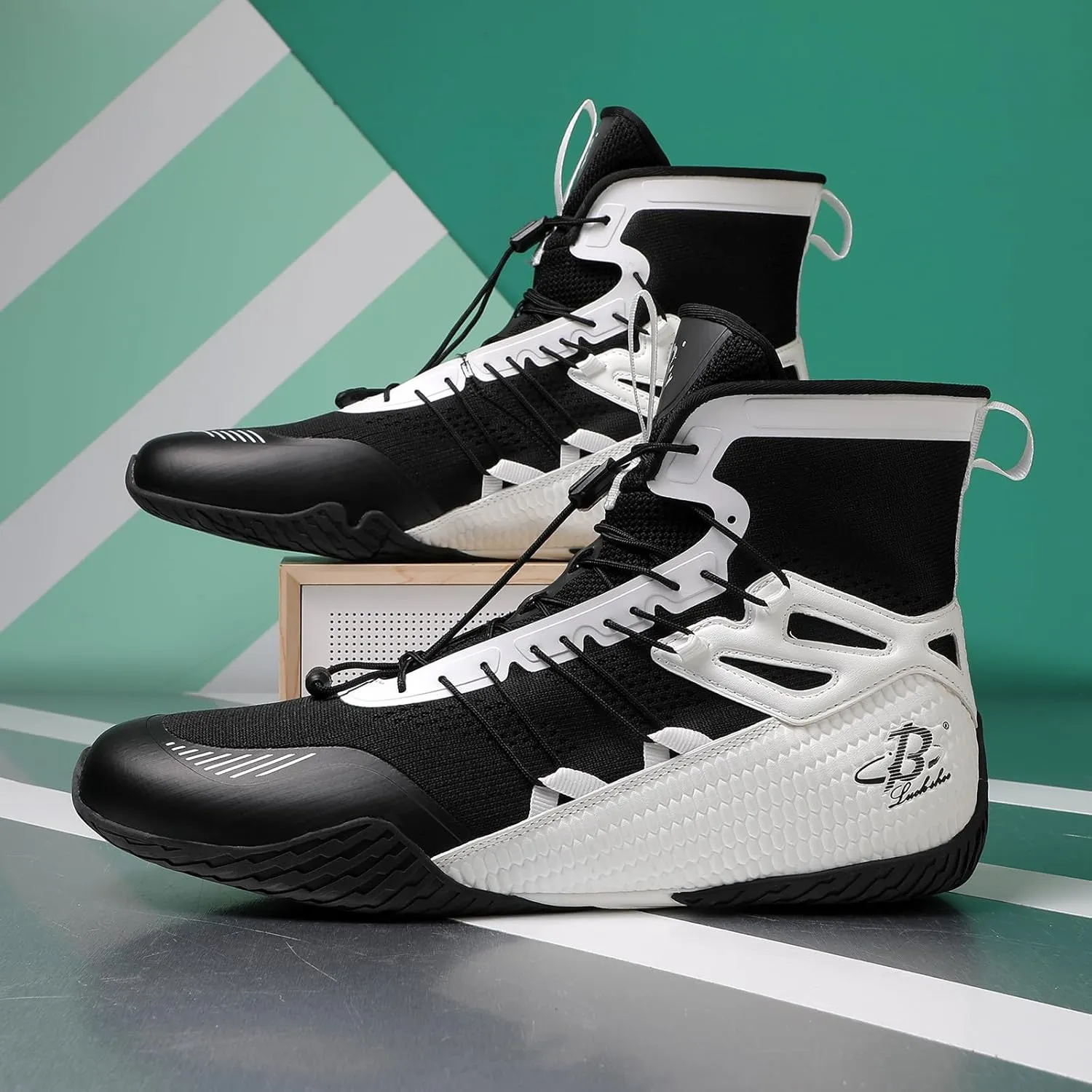 Men's Boxing Shoes Wrestling Shoes High Top Fitness Sneakers Fighting Shoes LS508