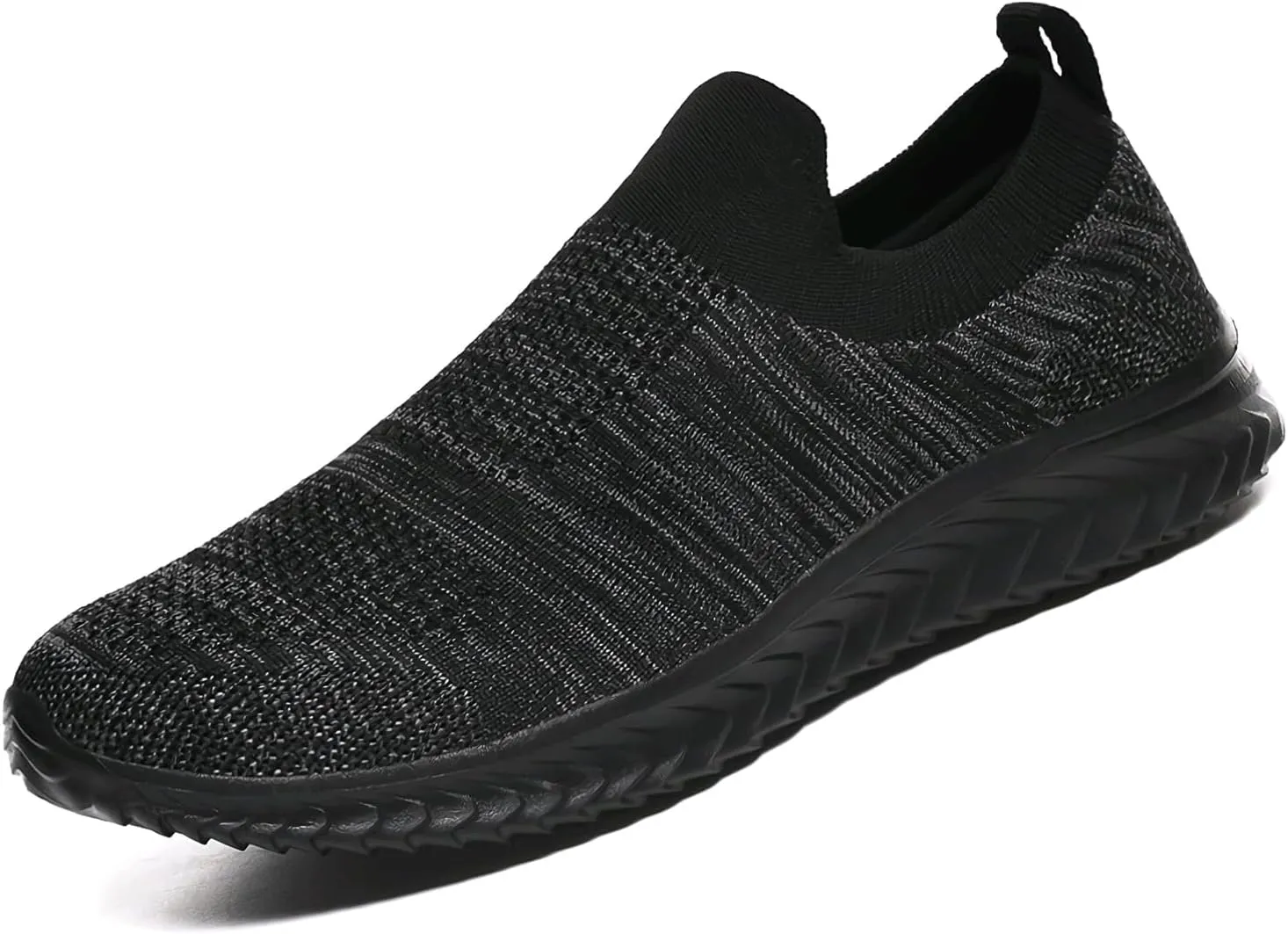 Men's Breathable Knit Walking Tennis Gym Slip On Laceless Sneakers