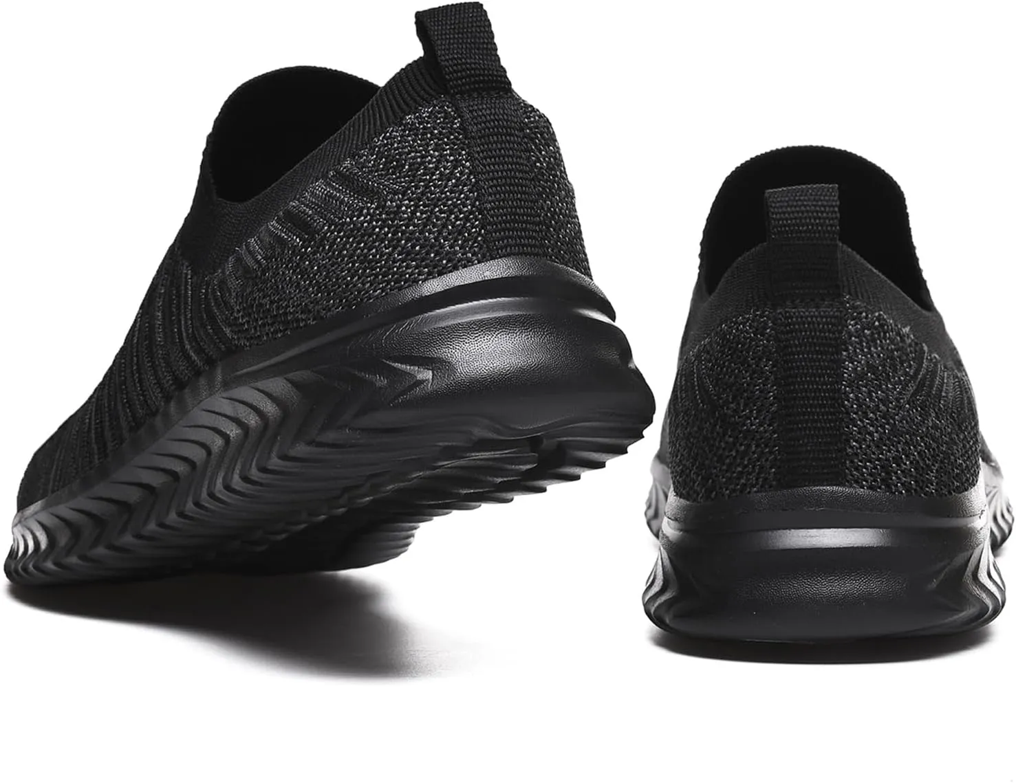 Men's Breathable Knit Walking Tennis Gym Slip On Laceless Sneakers