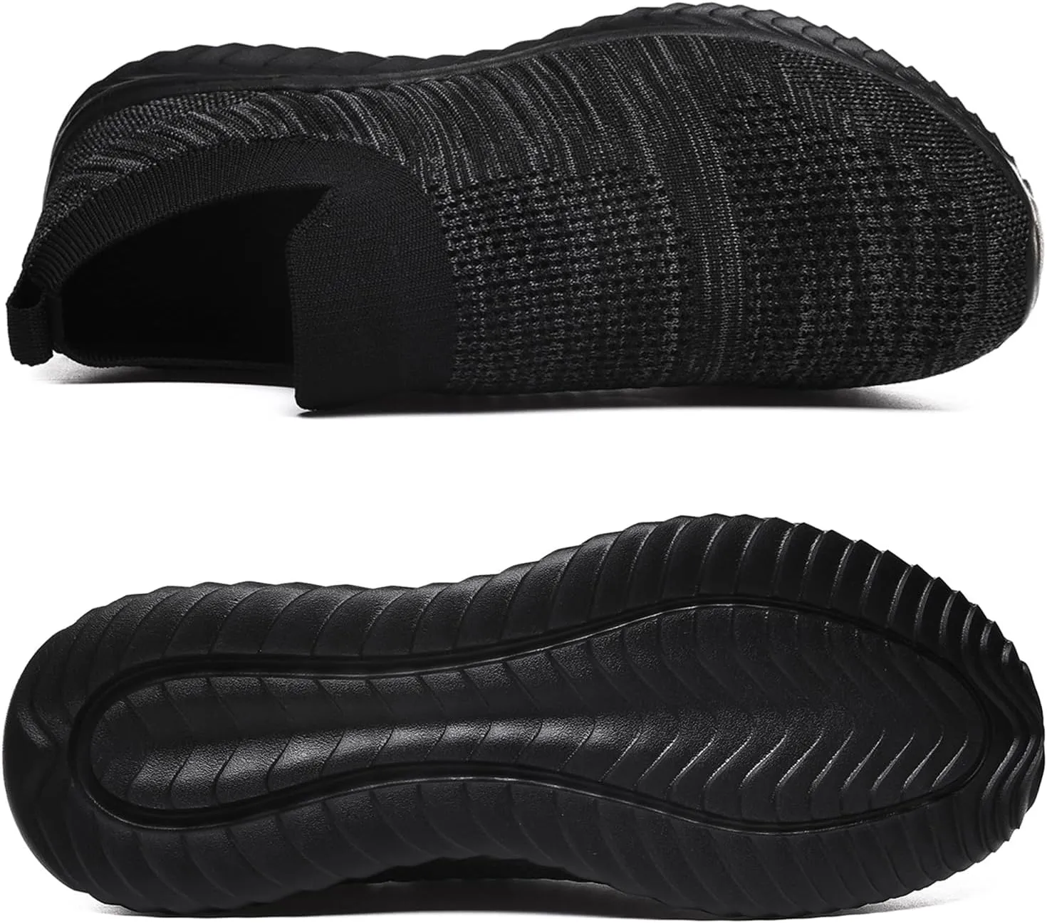 Men's Breathable Knit Walking Tennis Gym Slip On Laceless Sneakers