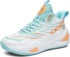 Mens Breathable Mesh Lace Up Basketball Shoes with Arch Support Non-Slip Comfortable High Top Sneakers Running Walking Tennis Shoes