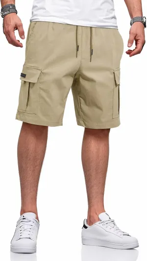 Mens Cargo Shorts Casual Solid Color Lightweight Summer Outdoor Work Cargo Shorts with Multi Pockets