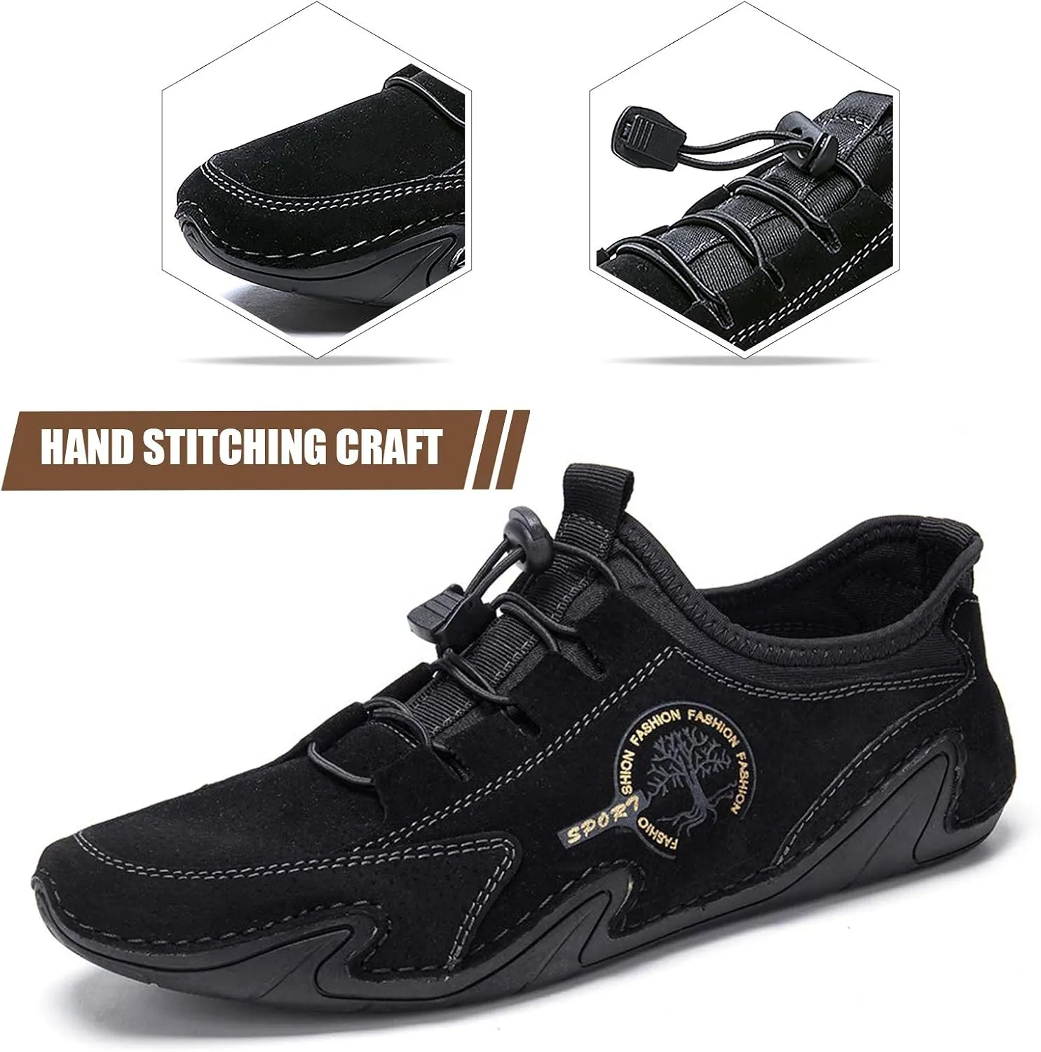 Mens Driving Loafers Shoes Casual Shoes Slip On Flat Loafers Boat Shoes Moccasins Lightweight Soft Comfort Lace up Oxford Walking Shoe for Work Office Dress Outdoor Slippers Hand Stitching Ankle Boots
