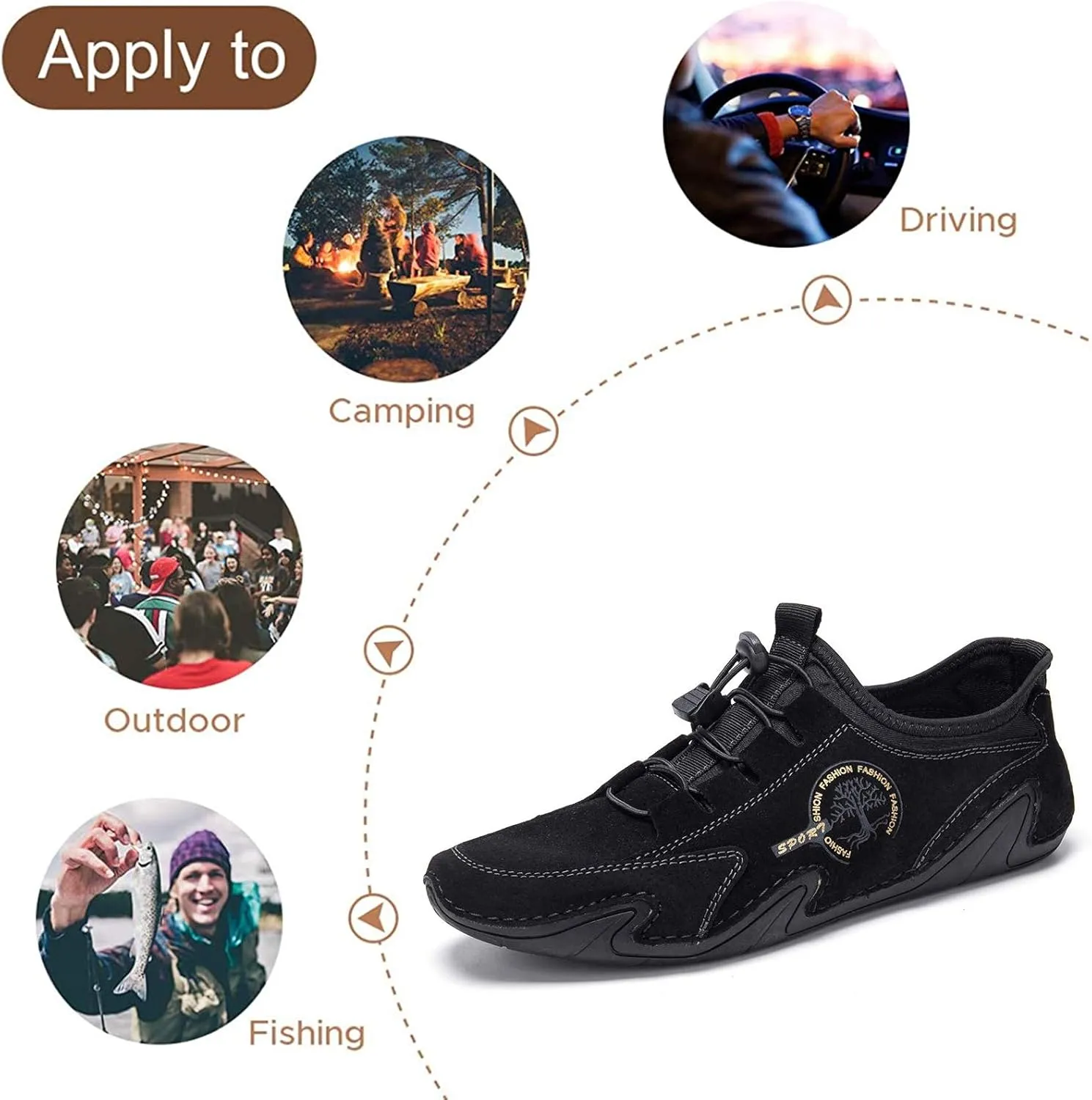Mens Driving Loafers Shoes Casual Shoes Slip On Flat Loafers Boat Shoes Moccasins Lightweight Soft Comfort Lace up Oxford Walking Shoe for Work Office Dress Outdoor Slippers Hand Stitching Ankle Boots