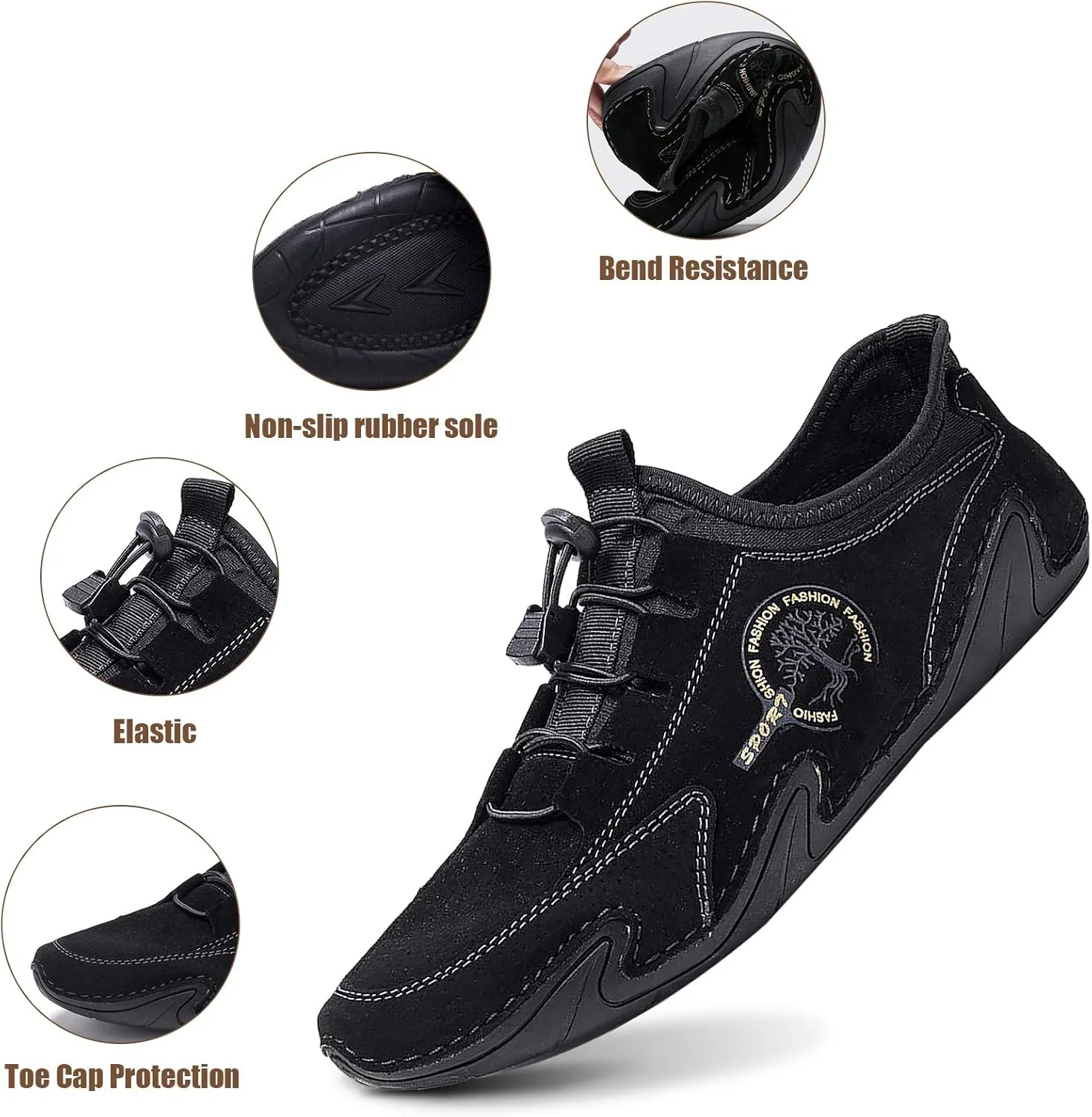 Mens Driving Loafers Shoes Casual Shoes Slip On Flat Loafers Boat Shoes Moccasins Lightweight Soft Comfort Lace up Oxford Walking Shoe for Work Office Dress Outdoor Slippers Hand Stitching Ankle Boots