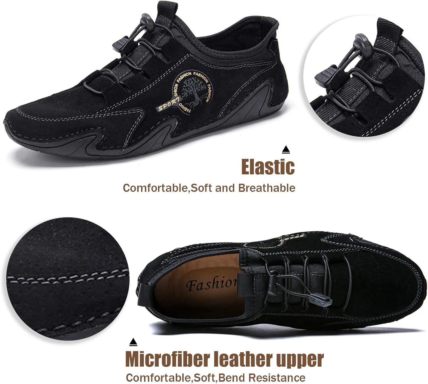 Mens Driving Loafers Shoes Casual Shoes Slip On Flat Loafers Boat Shoes Moccasins Lightweight Soft Comfort Lace up Oxford Walking Shoe for Work Office Dress Outdoor Slippers Hand Stitching Ankle Boots