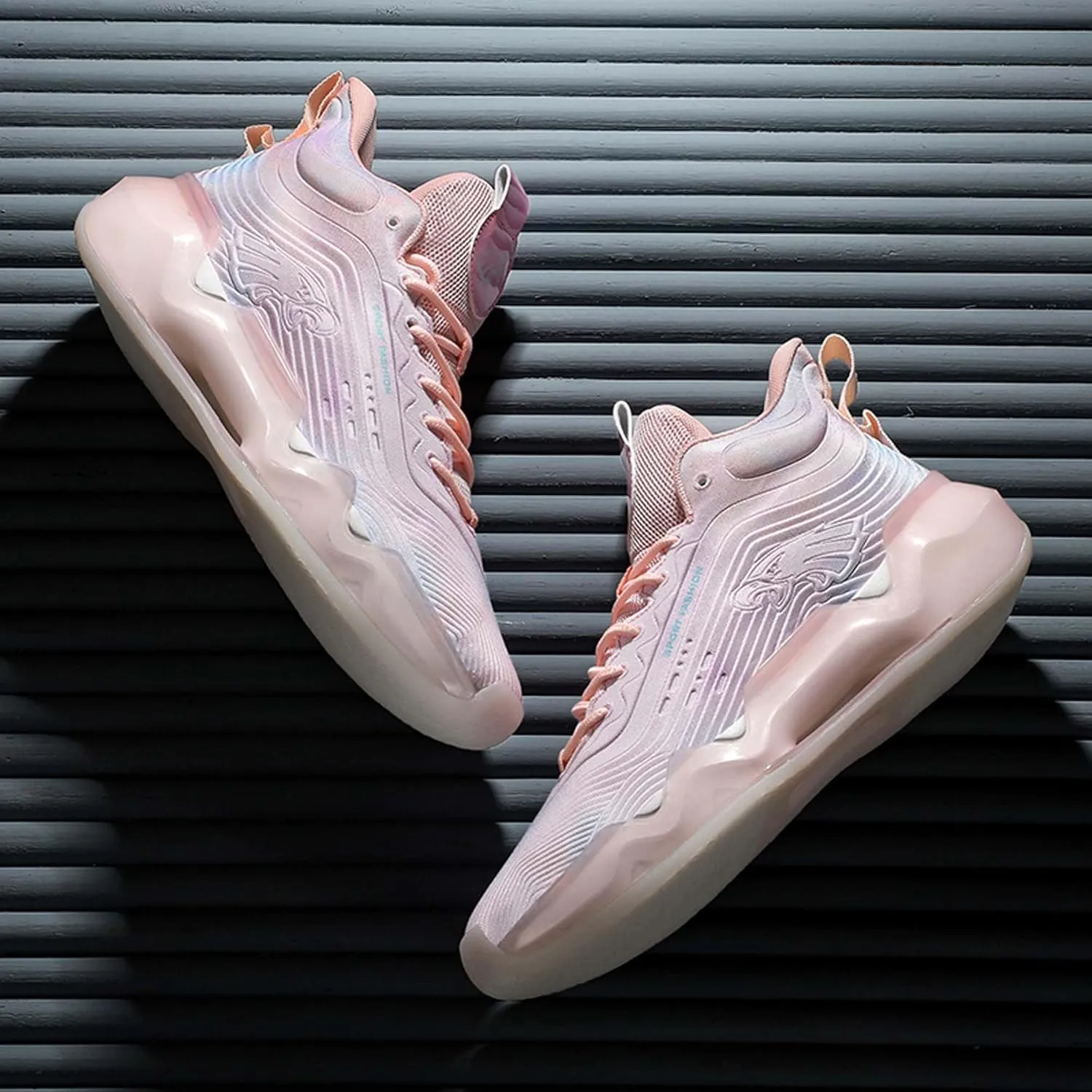 Men's Fashion Breathable Basketball Shoes Lightweight Anti-Slip Sneakers Wear-Resistant Rebound Running Shoes Personalized Casual Sports Basketball Women's Shoes