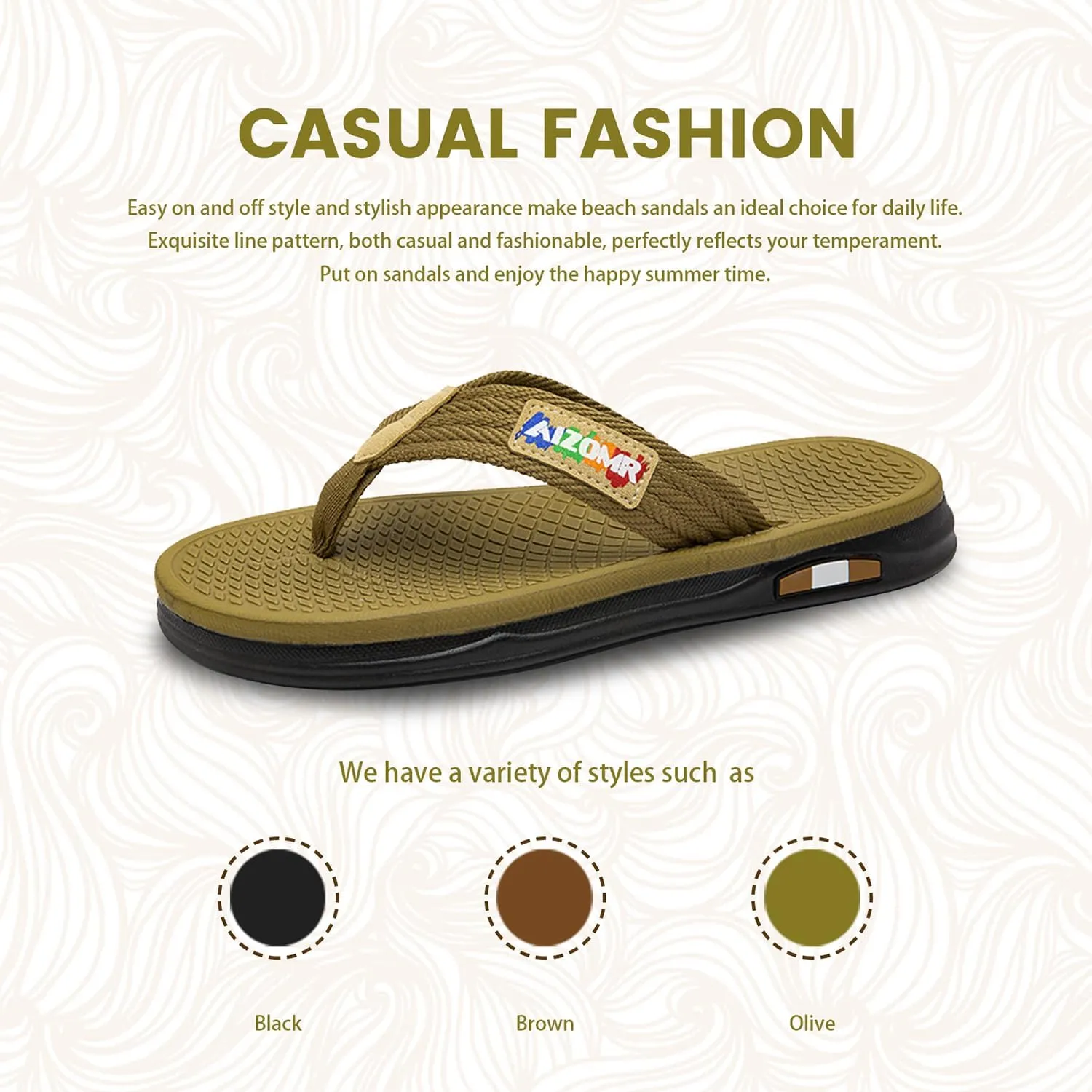 Mens Flip Flops Comfort Beach Thong Sandals Casual Lightweight Waterproof Quick-dry Summer Open Toe Sandals Indoor and Outdoor
