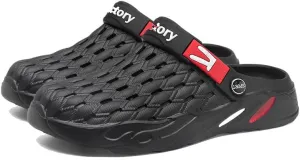 Men's Garden Clogs Slip On Slides Shoes Water Beach Pool Sandals for Men Outdoor Slippers with Cushion Footbed