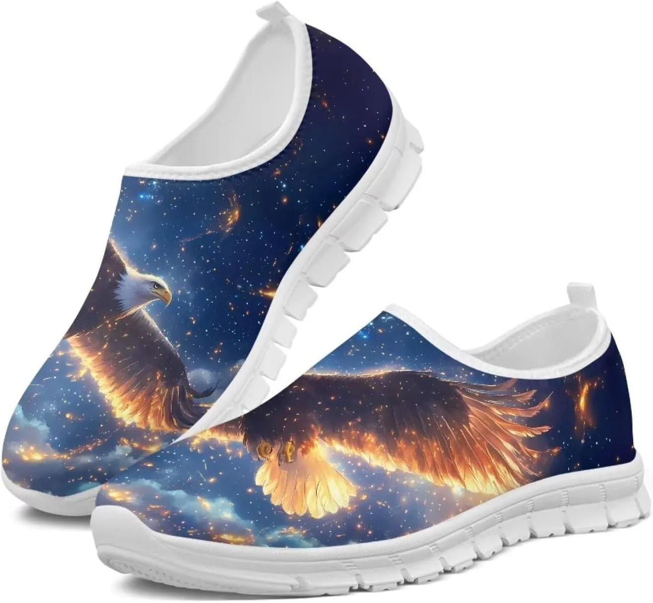 Men's Hands Free Slip-in Sneakers Soft Casual Loafers Walking Shoes Non Slip Outdoor Travel Sports Shoes White Sole Size 5-14