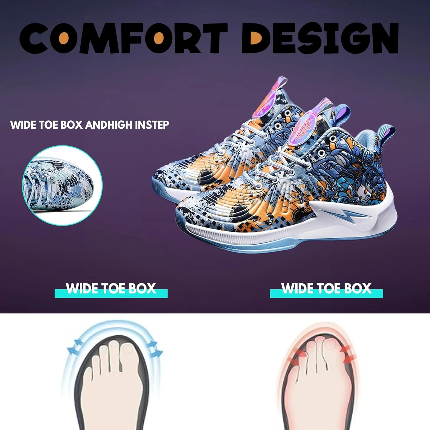 Men's High Top Basketball Shoes Lightweight Breathable Non Slip Gym Sneakers Suitable Training Sports