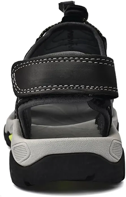 Men's Hiking Sandals Outdoor Sport Closed Toe Leather Walking Sandal Waterproof Non-Slip Casual Sandals Water Shoes