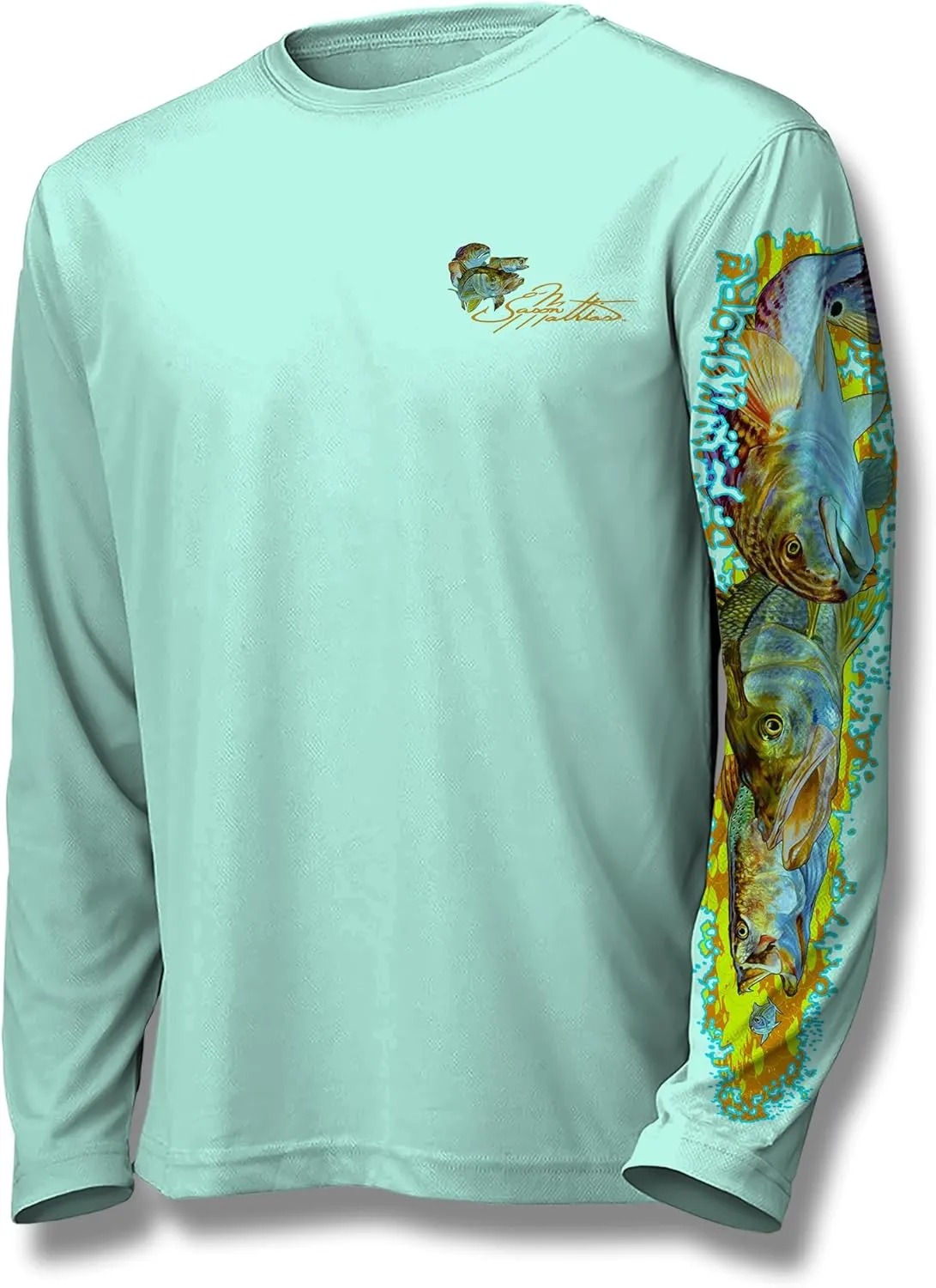 Men’s “Inshore Slam” Comfortable Fishing Shirt-UPF 50  Interlocking Fabric, Quick-Dry, Ideal for Anglers (JM010)