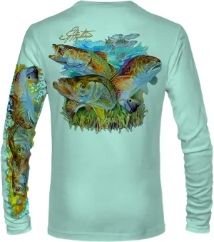 Men’s “Inshore Slam” Comfortable Fishing Shirt-UPF 50  Interlocking Fabric, Quick-Dry, Ideal for Anglers (JM010)