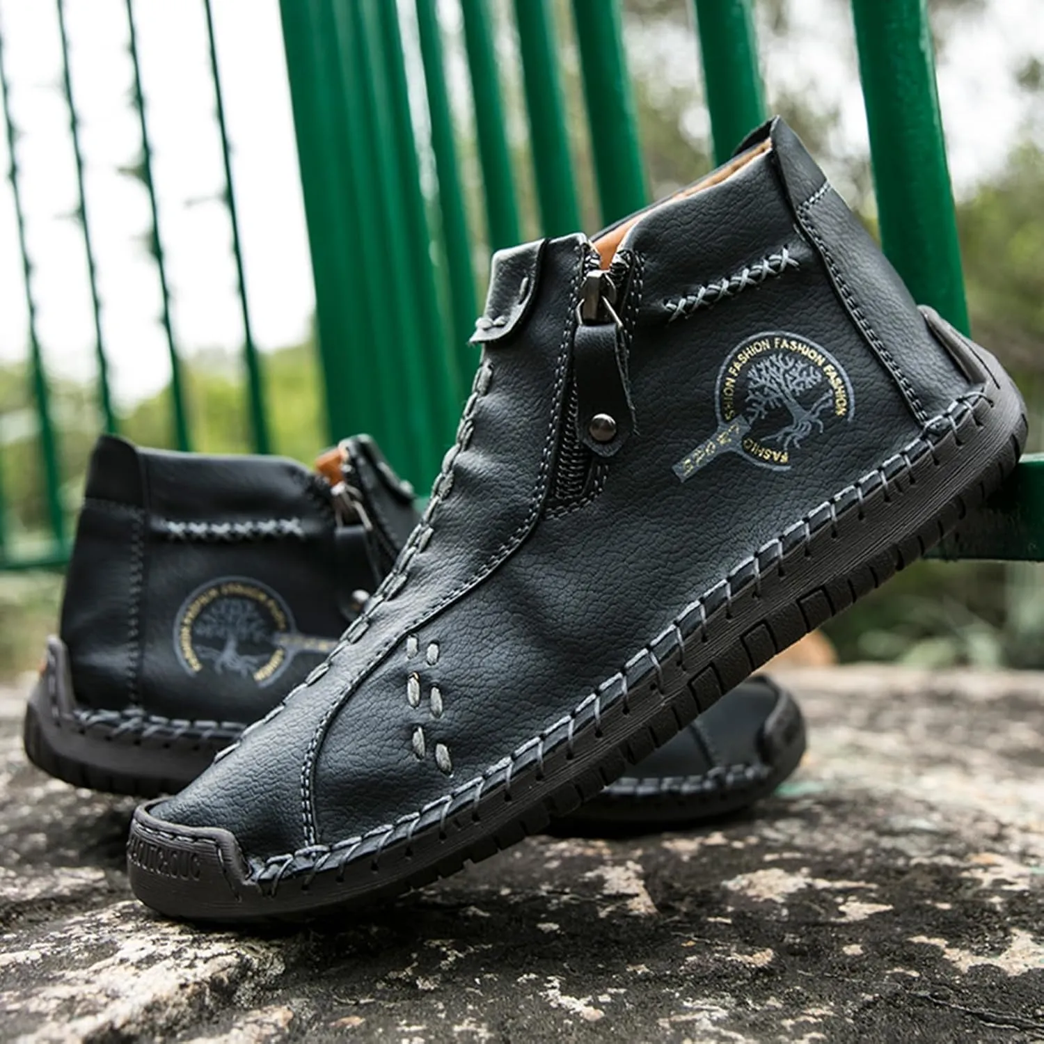 Mens Leather Slip On Loafers Fashion Sneakers Casual Shoes