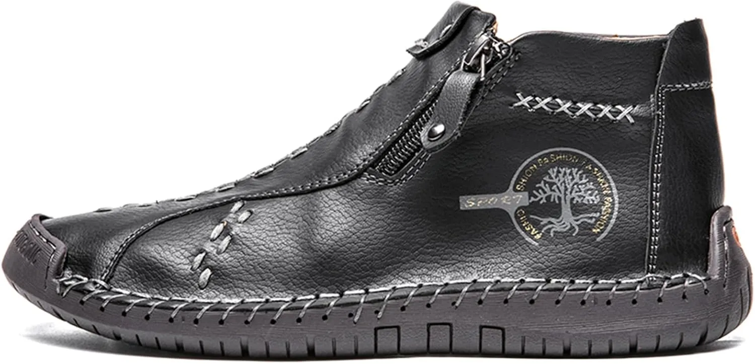Mens Leather Slip On Loafers Fashion Sneakers Casual Shoes
