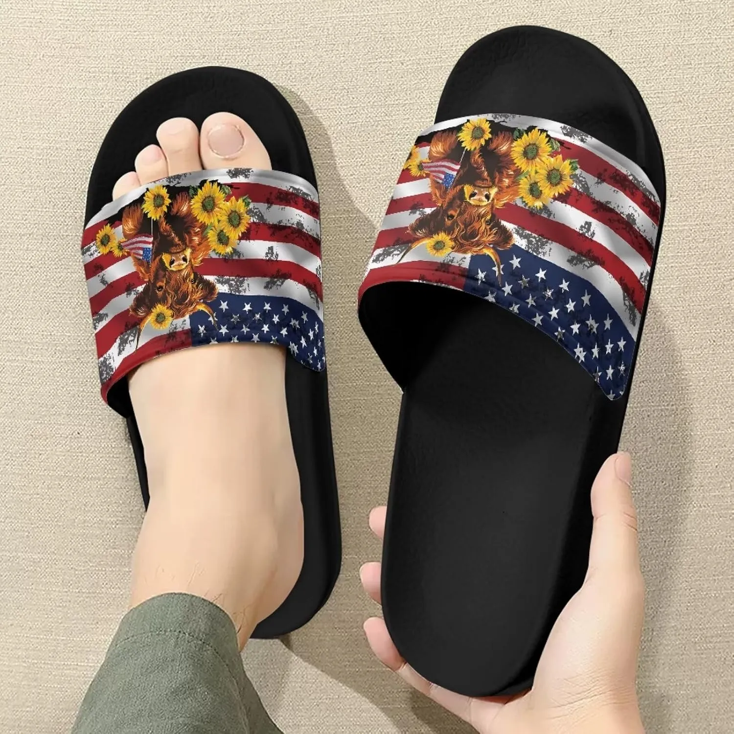 Mens Pillow House Sandals Ultimate Comfort Casual Slide Sandals Open Toe Non-Slip Slippers Water Friendly Soft Flat Shoes Single Band Shoes