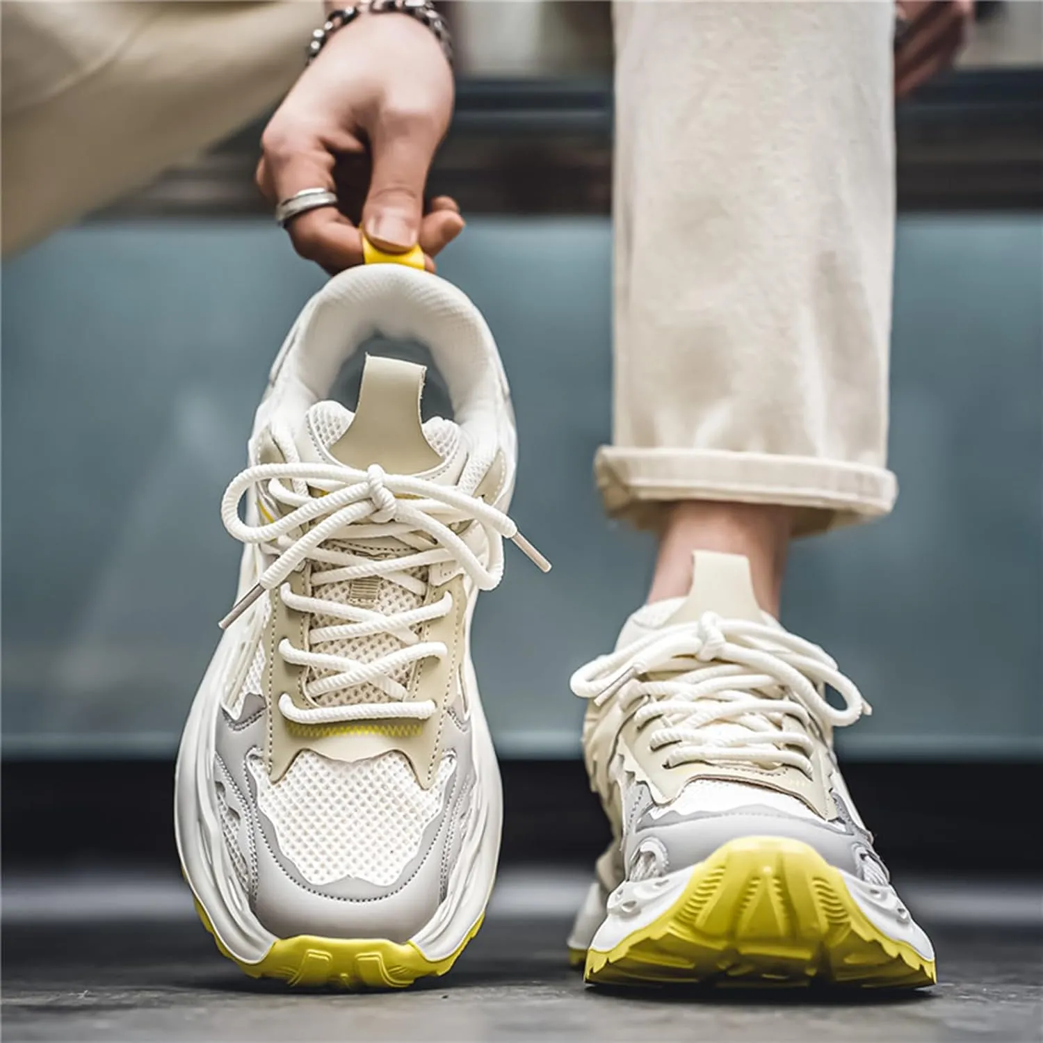 Mens Running Shoes Tennis Walking Shoes Chunky Sneakers Workout Casual Athletic Shoes