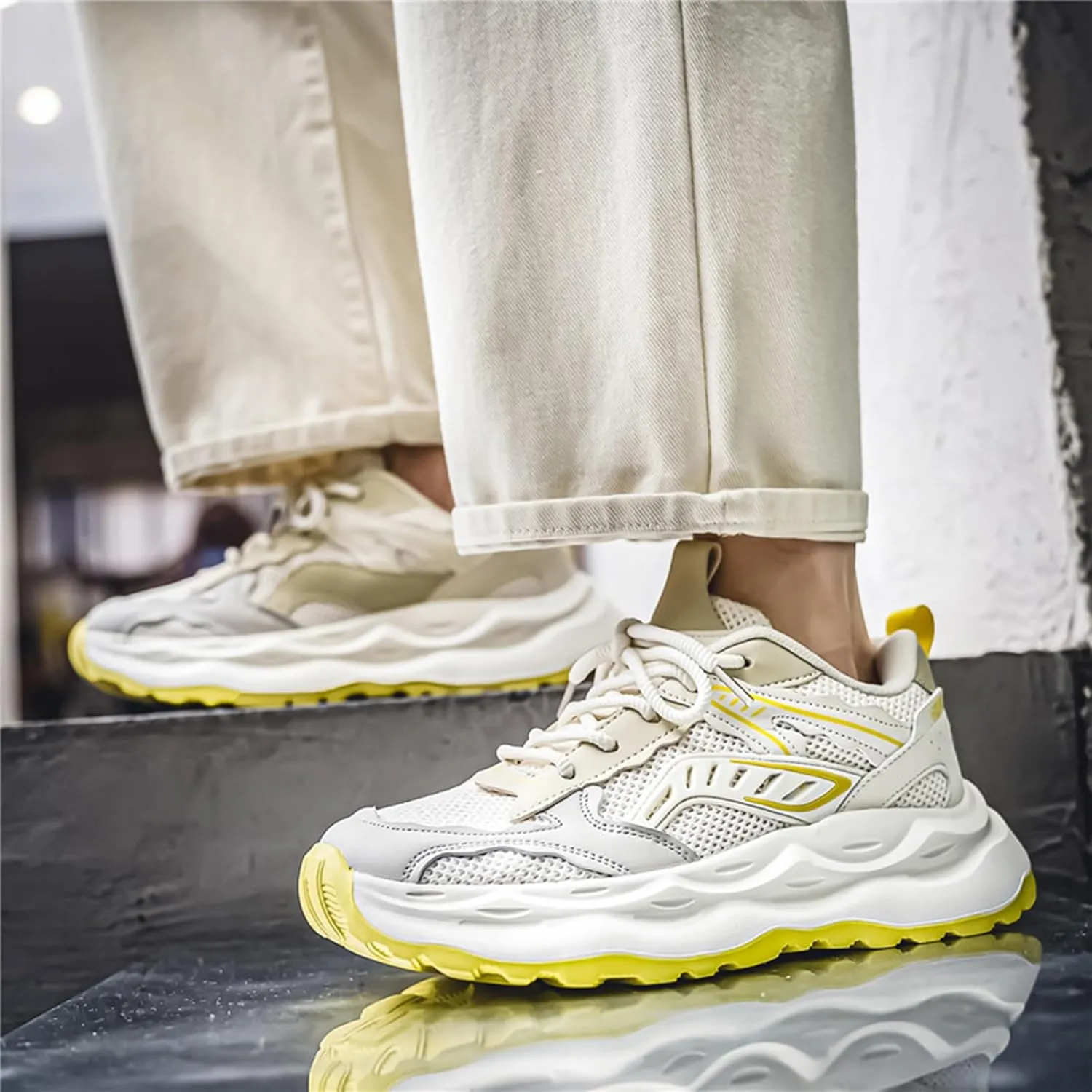 Mens Running Shoes Tennis Walking Shoes Chunky Sneakers Workout Casual Athletic Shoes
