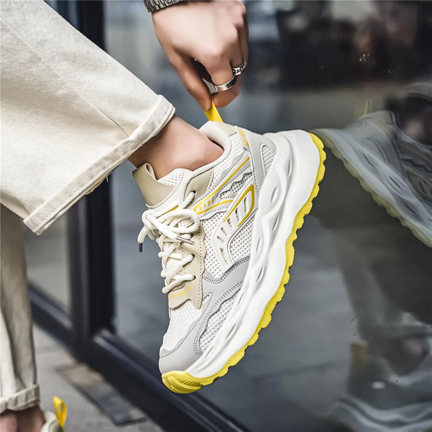 Mens Running Shoes Tennis Walking Shoes Chunky Sneakers Workout Casual Athletic Shoes