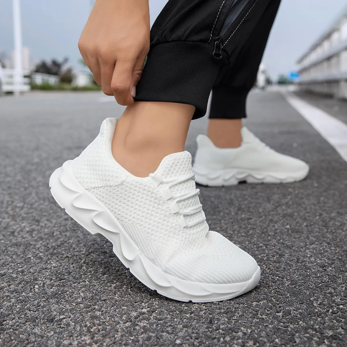 Mens Running Tennis Casual Walking Shoes Anti Slip Comfortable Lightweight Breathable Fashion Sneakers Non Slip Workout Gym Shoes for Running