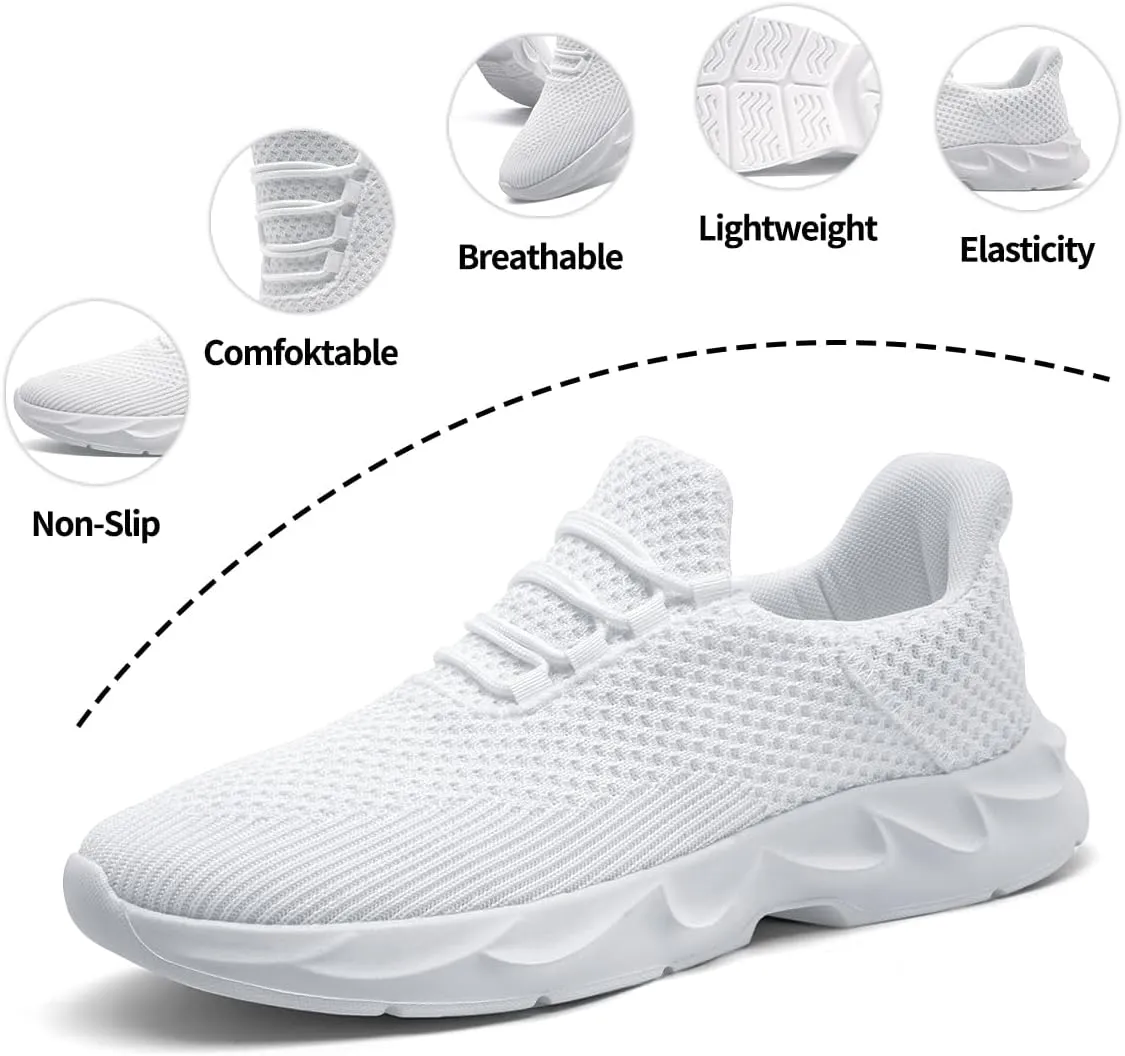 Mens Running Tennis Casual Walking Shoes Anti Slip Comfortable Lightweight Breathable Fashion Sneakers Non Slip Workout Gym Shoes for Running