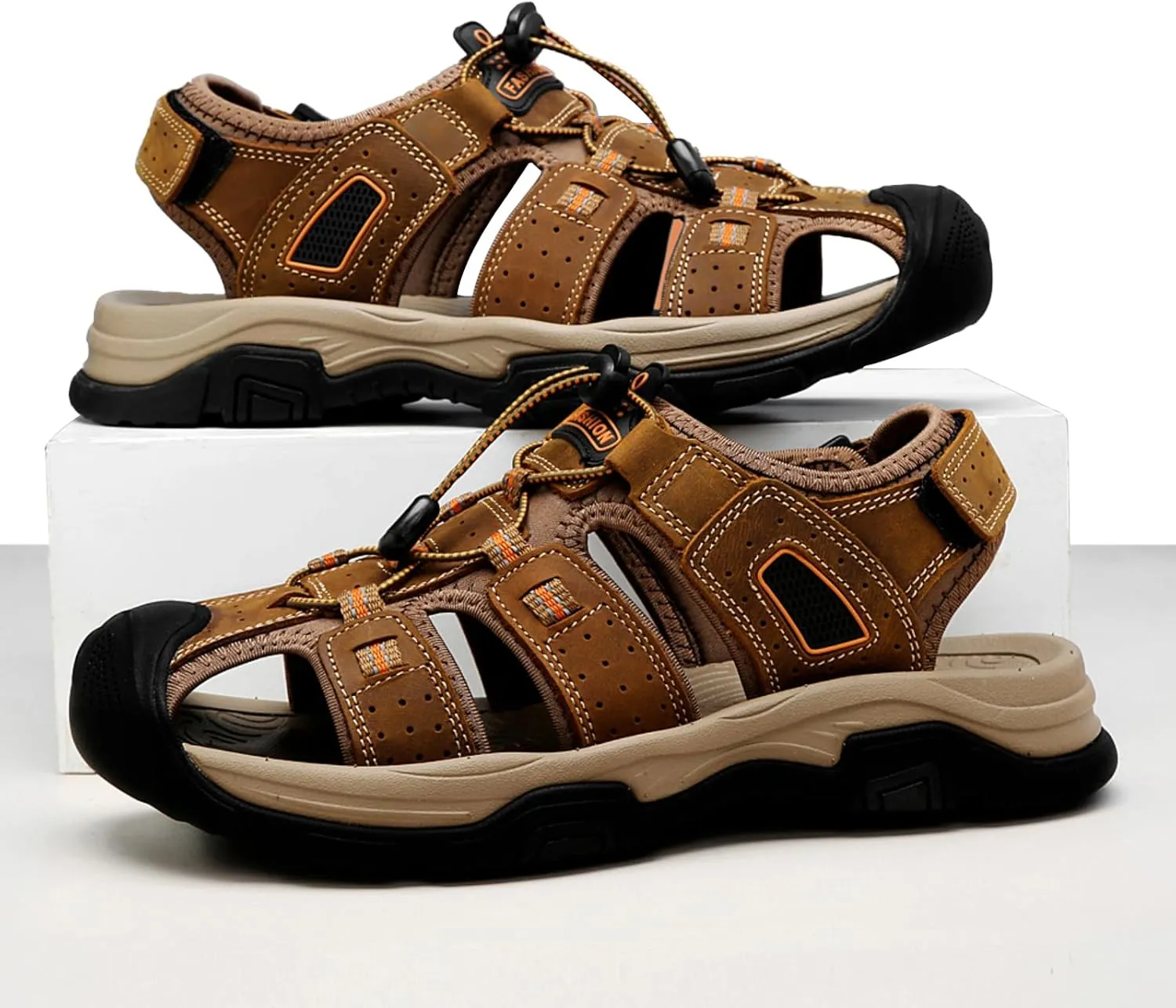 Mens Sandals Athletic Hiking Sandals Closed Toe Anti Slip Outdoor Waterproof Walking Water Shoes