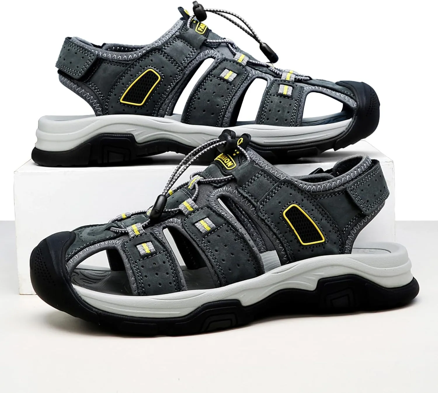 Mens Sandals Athletic Hiking Sandals Closed Toe Anti Slip Outdoor Waterproof Walking Water Shoes