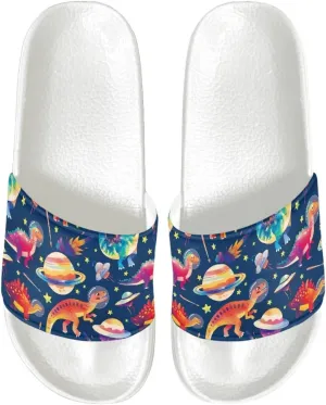 Men's Slide Sandals Lightweight Non Slip Athletic Sandals Open Toe Slip-on Summer Slippers Spa Flip Flops White Sole Size 5-14