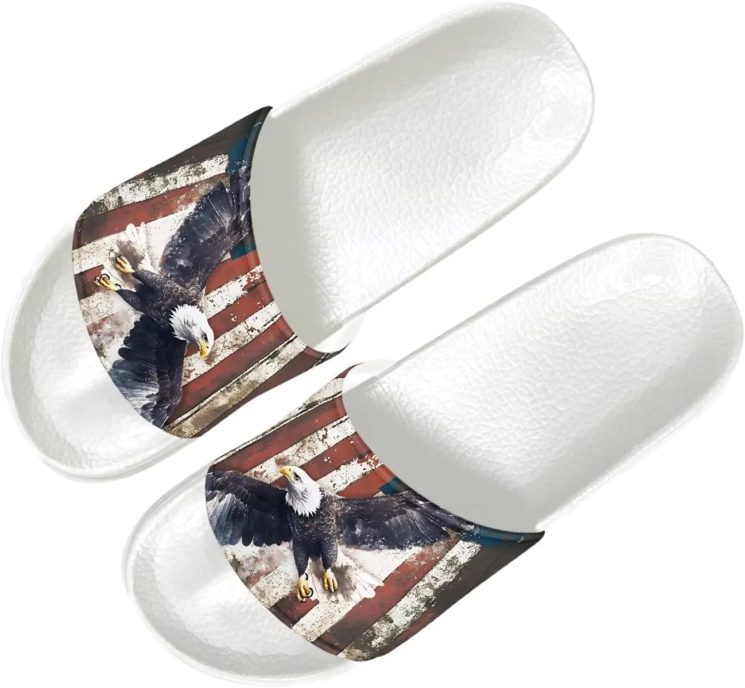 Men's Slide Sandals Lightweight Non Slip Athletic Sandals Open Toe Slip-on Summer Slippers Spa Flip Flops White Sole Size 5-14