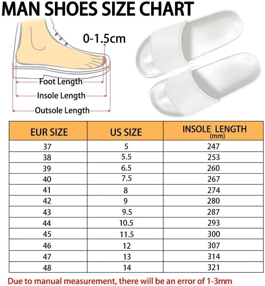 Men's Slide Sandals Lightweight Non Slip Athletic Sandals Open Toe Slip-on Summer Slippers Spa Flip Flops White Sole Size 5-14