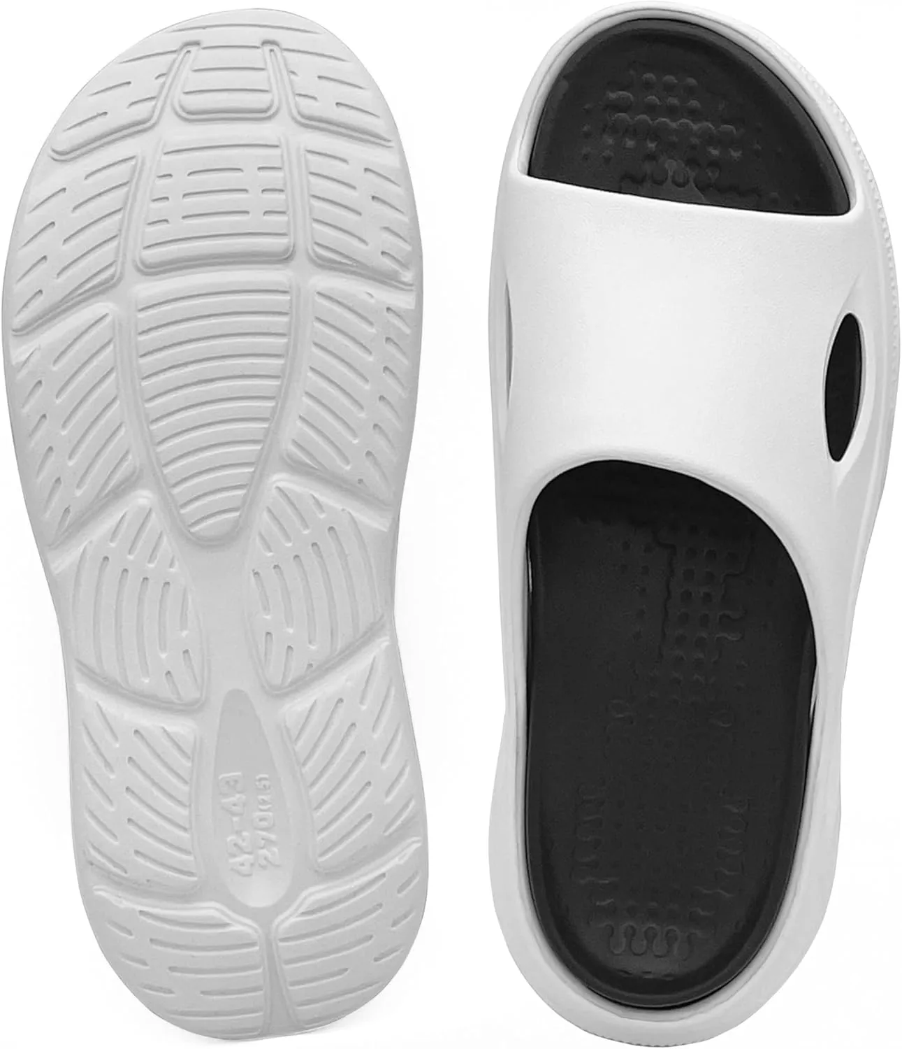 Mens Slides Soft Cushion Sport Sandals Plantar Fasciitis Arch Support Adjustable Thick Cushion Recovery Sandals Lightweight Cloud Open Toe Summer Slippers