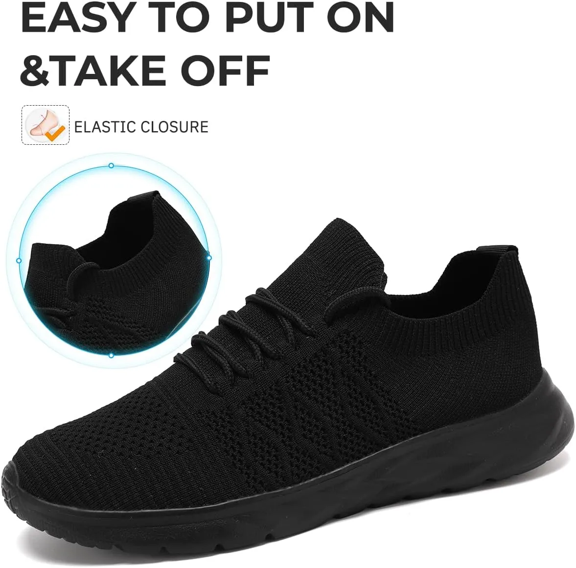 Mens Slip On Running Sneakers Walking Trainers Athletic Gym Fitness Sport Shoes Non Slip Breathable Mesh Workout Fashion Breathable Comfortable