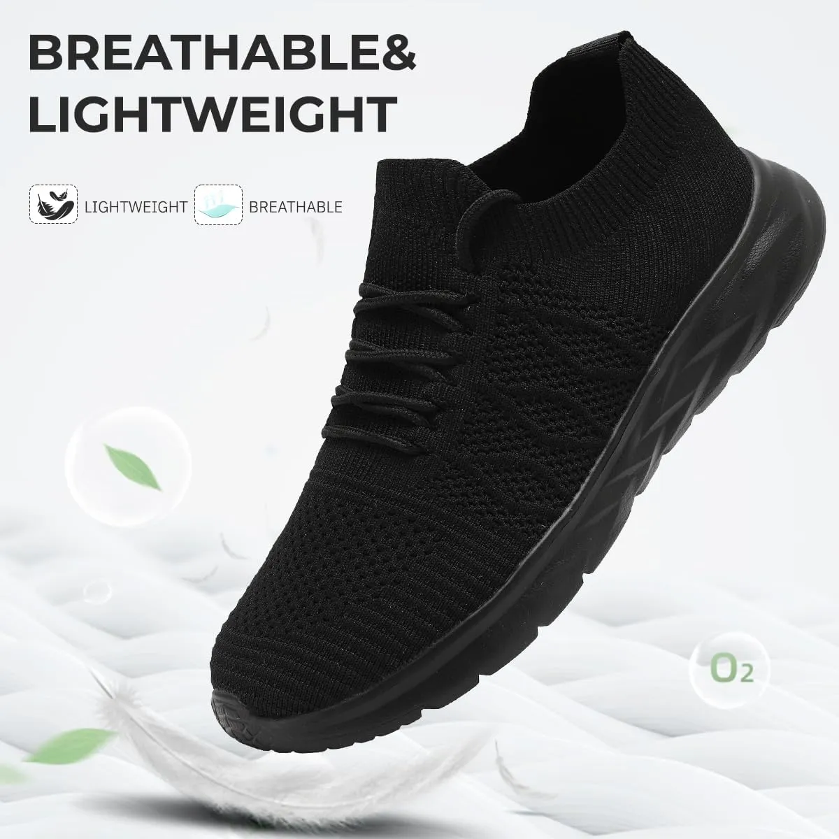 Mens Slip On Running Sneakers Walking Trainers Athletic Gym Fitness Sport Shoes Non Slip Breathable Mesh Workout Fashion Breathable Comfortable