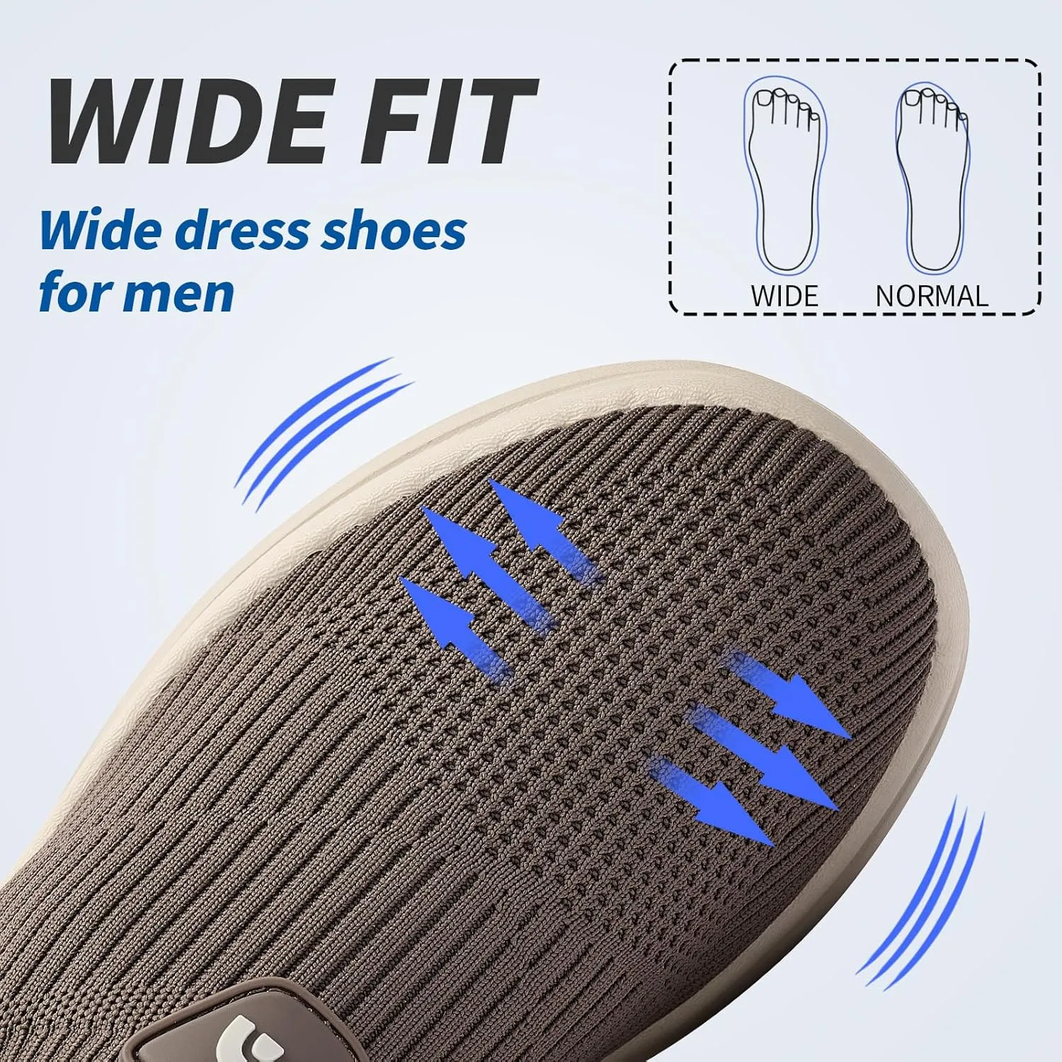 Men's Slip On Sneakers Walking Shoes Wide， Casual Soft Breathable Slip in Sock Sneakers，Non-Slip Rubber Sole, Workout,Athletic