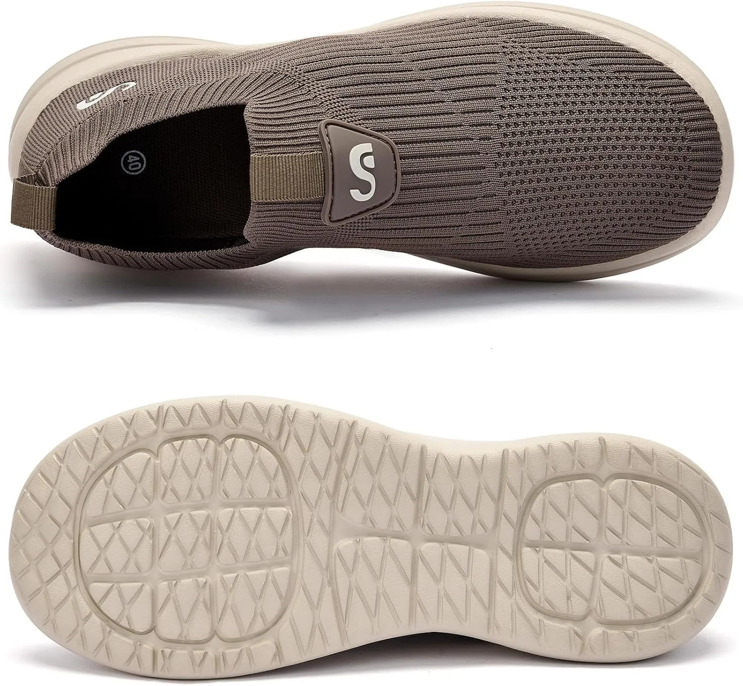 Men's Slip On Sneakers Walking Shoes Wide， Casual Soft Breathable Slip in Sock Sneakers，Non-Slip Rubber Sole, Workout,Athletic