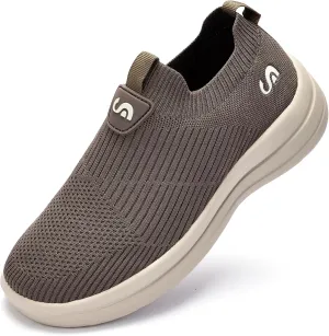 Men's Slip On Sneakers Walking Shoes Wide， Casual Soft Breathable Slip in Sock Sneakers，Non-Slip Rubber Sole, Workout,Athletic