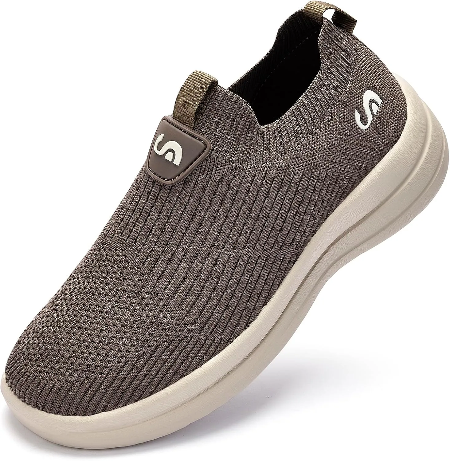 Men's Slip On Sneakers Walking Shoes Wide， Casual Soft Breathable Slip in Sock Sneakers，Non-Slip Rubber Sole, Workout,Athletic