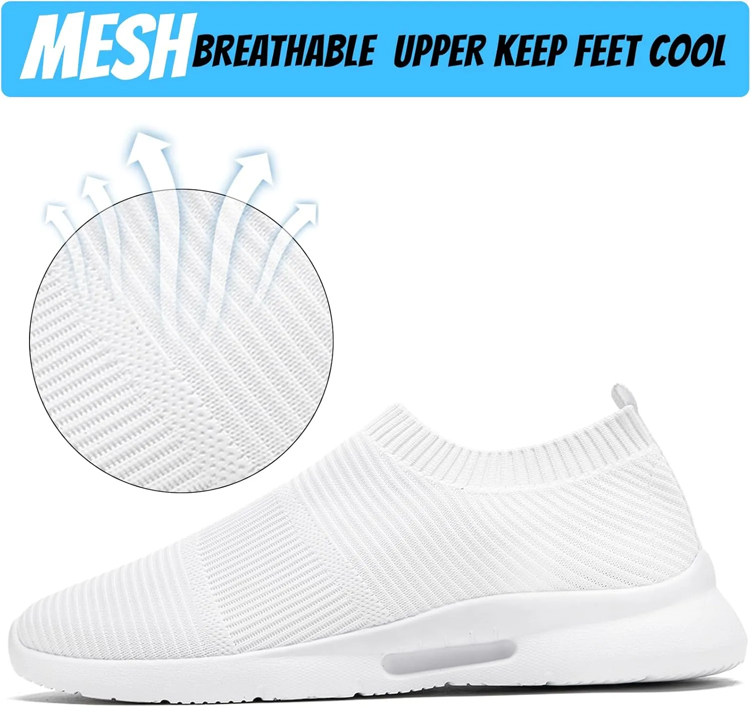 Mens Slip On Walking Shoes Mens Running Shoes Mesh Breathable Tennis Sneakers