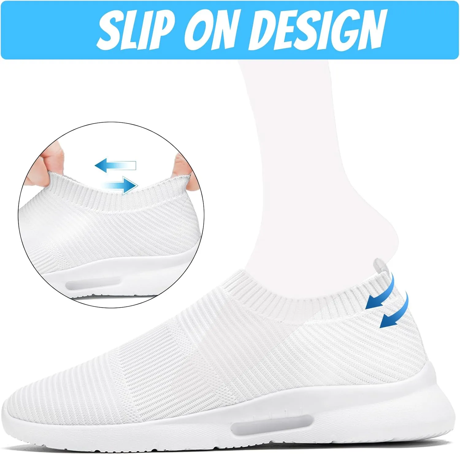 Mens Slip On Walking Shoes Mens Running Shoes Mesh Breathable Tennis Sneakers