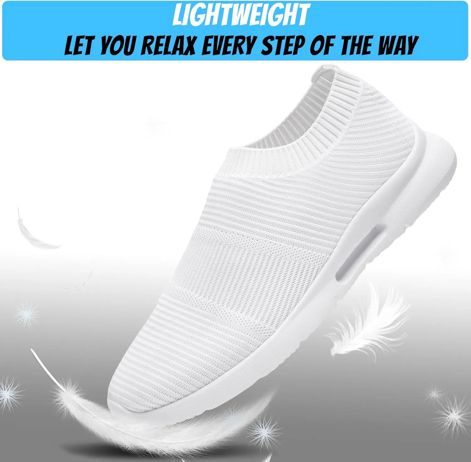 Mens Slip On Walking Shoes Mens Running Shoes Mesh Breathable Tennis Sneakers