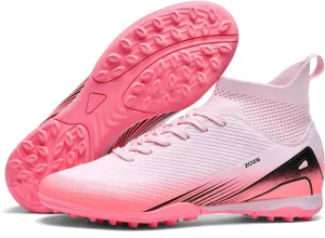 Men's Soccer Shoes Cleats Professional High-Top Athletic Turf Football Shoes Outdoor/Indoor Professional Futsal Football Training Sneakers