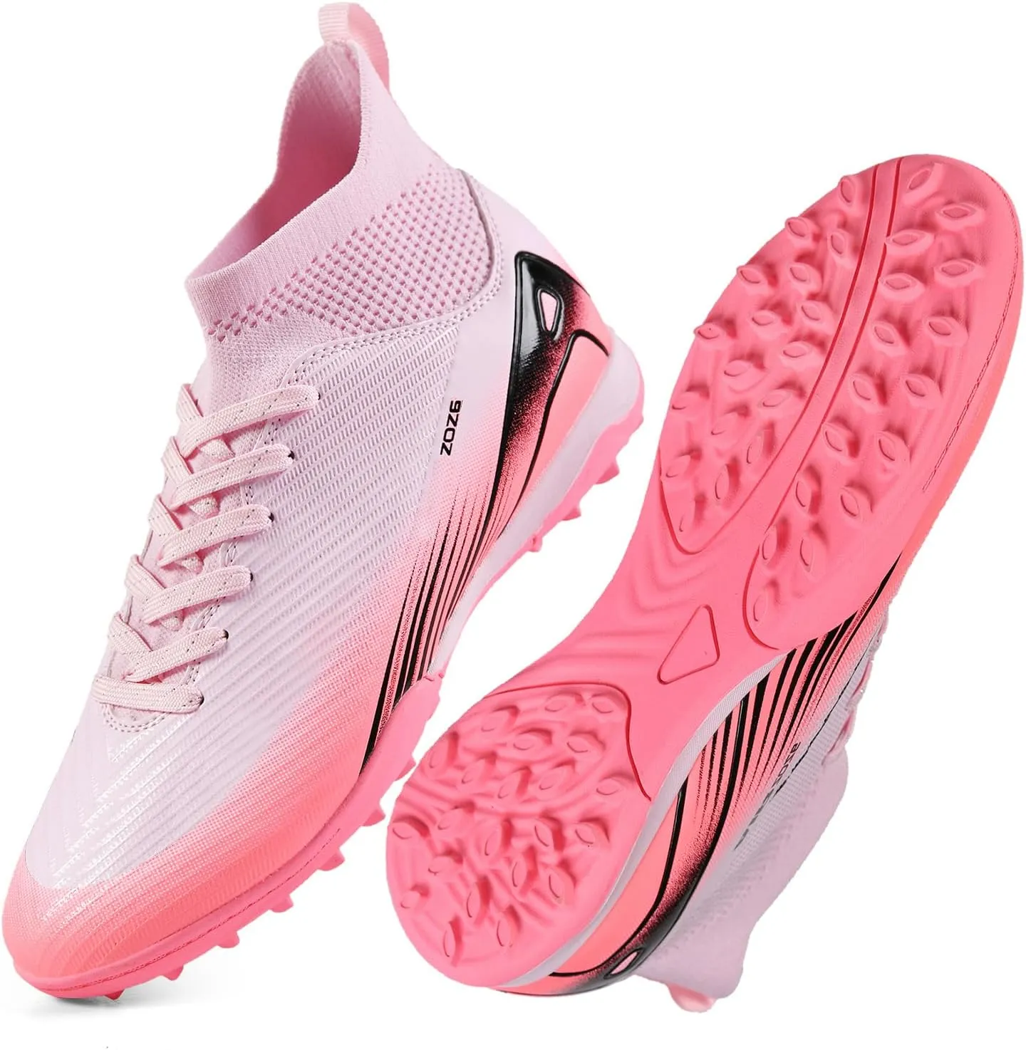 Men's Soccer Shoes Cleats Professional High-Top Athletic Turf Football Shoes Outdoor/Indoor Professional Futsal Football Training Sneakers