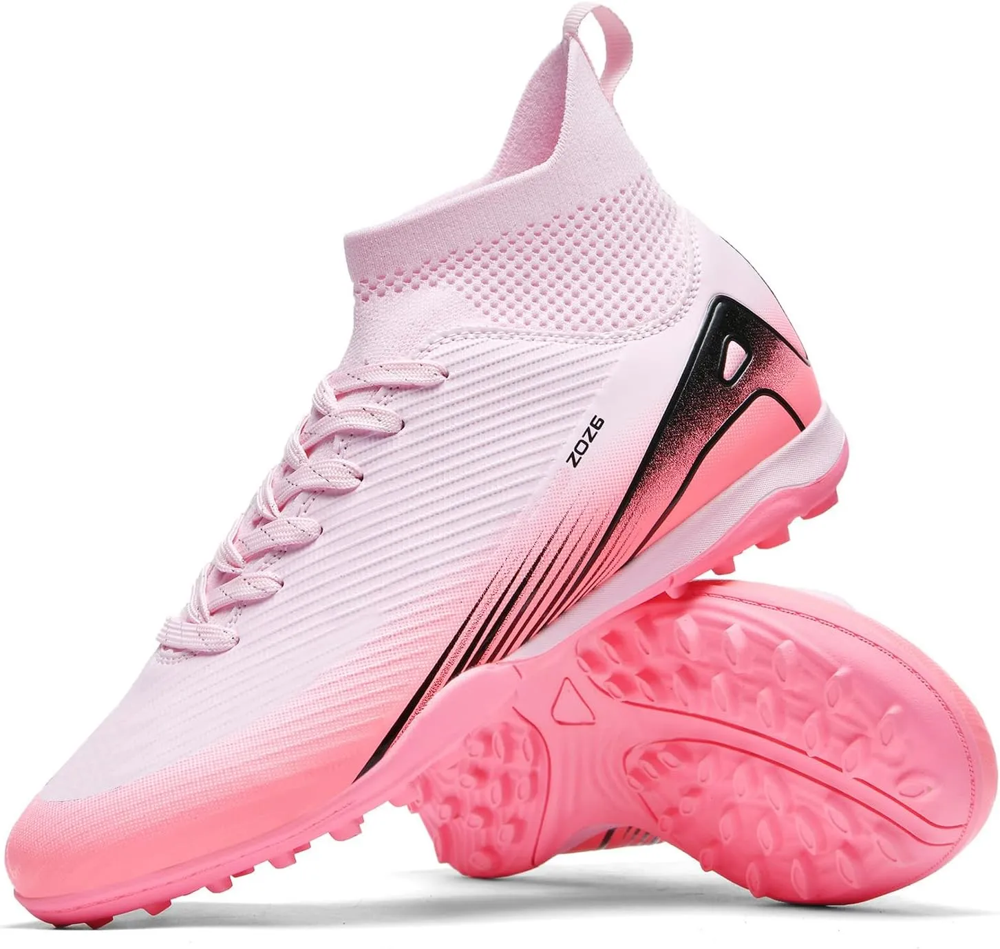 Men's Soccer Shoes Cleats Professional High-Top Athletic Turf Football Shoes Outdoor/Indoor Professional Futsal Football Training Sneakers