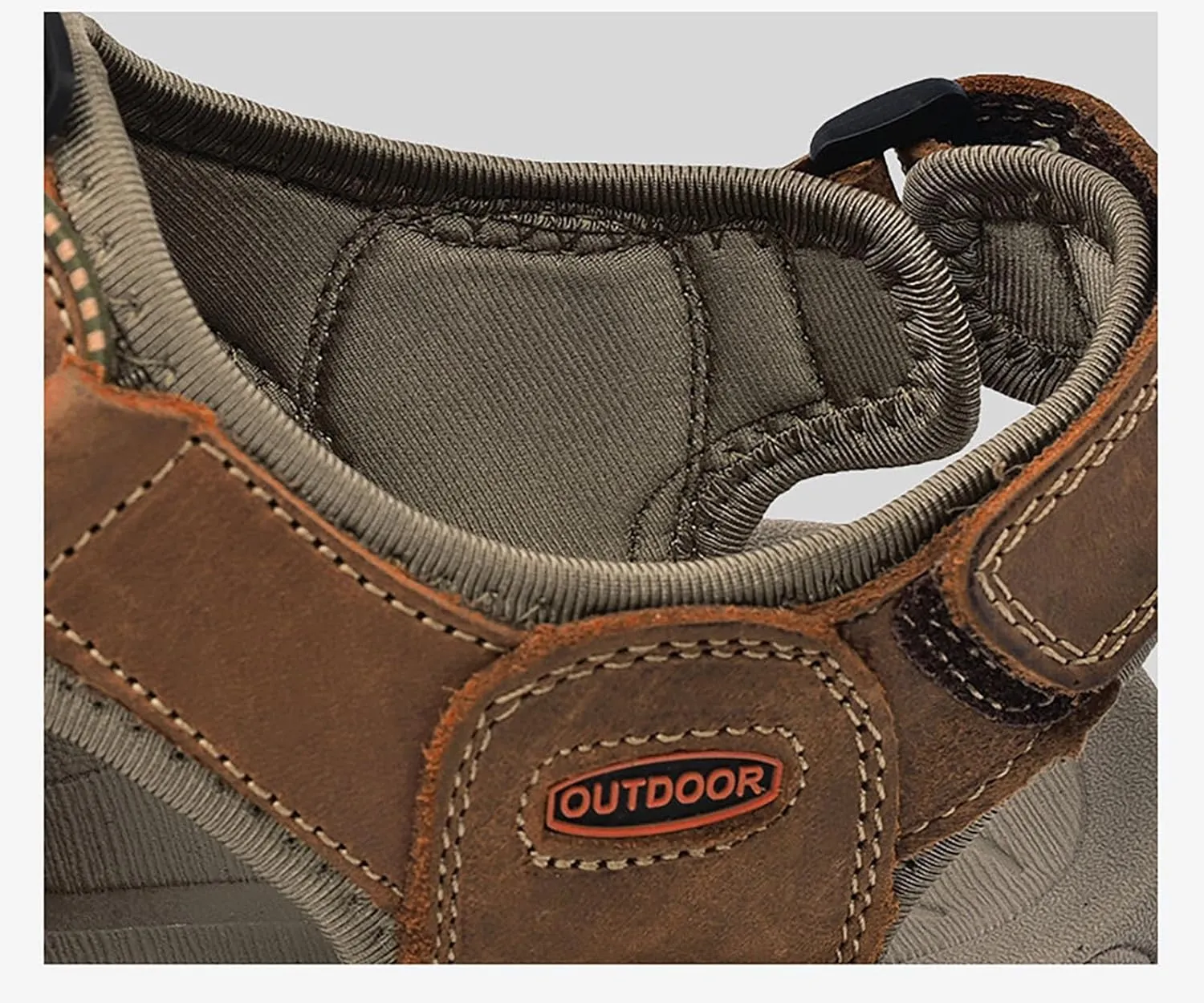 Men's Sport Sandals Outdoor Hiking Leather Closed Toe Sandals Athletic Lightweight Summer Casual