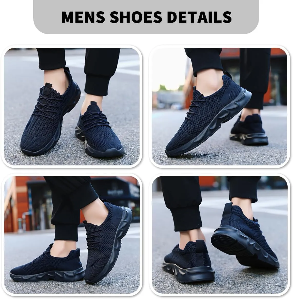 Mens Walking Shoes Slip On Tennis Non Slip Sneakers Outdoor Running Sports Trainers Athletic Sneaker Road Casual Workout Lightweight Shoes