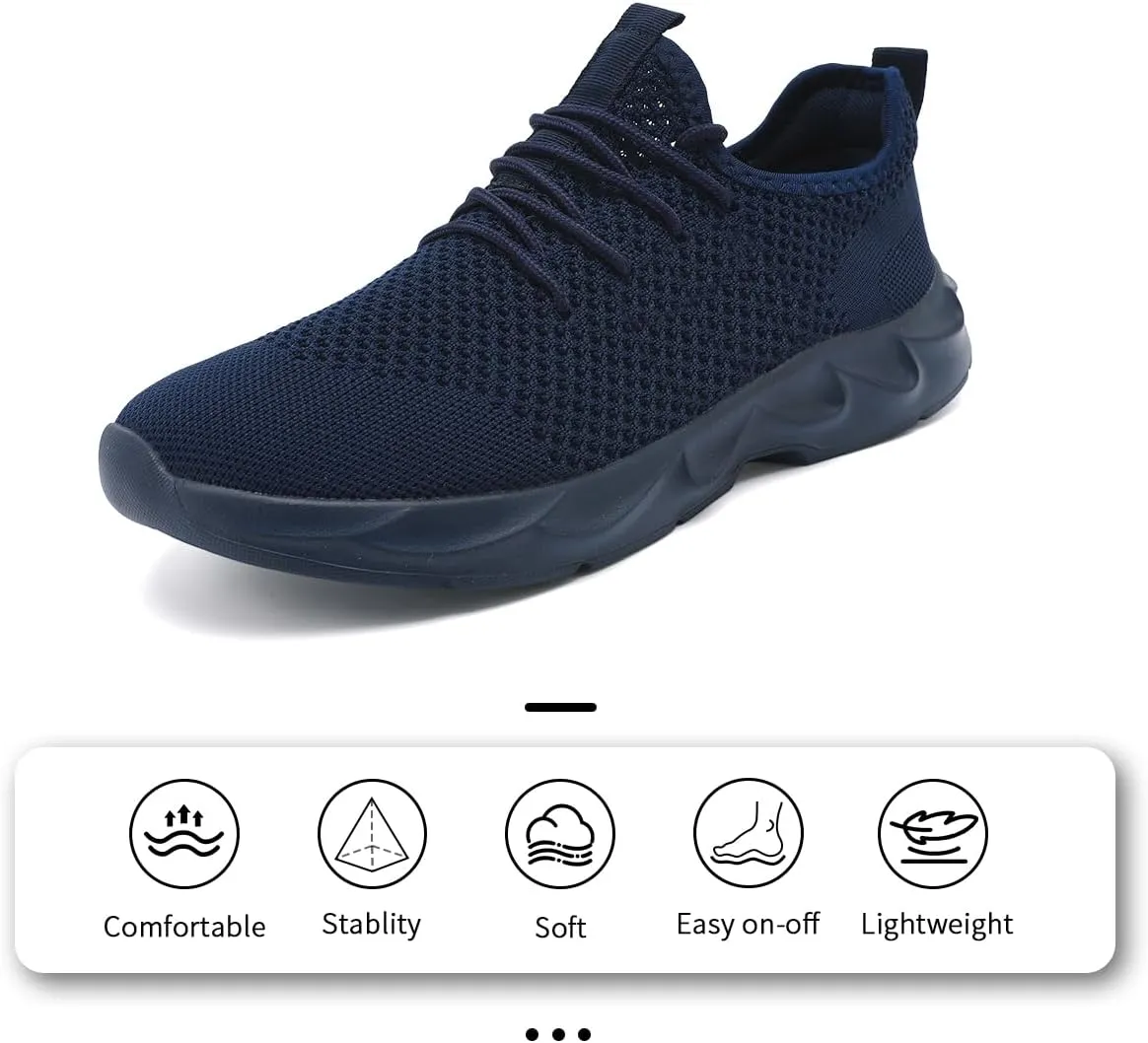 Mens Walking Shoes Slip On Tennis Non Slip Sneakers Outdoor Running Sports Trainers Athletic Sneaker Road Casual Workout Lightweight Shoes